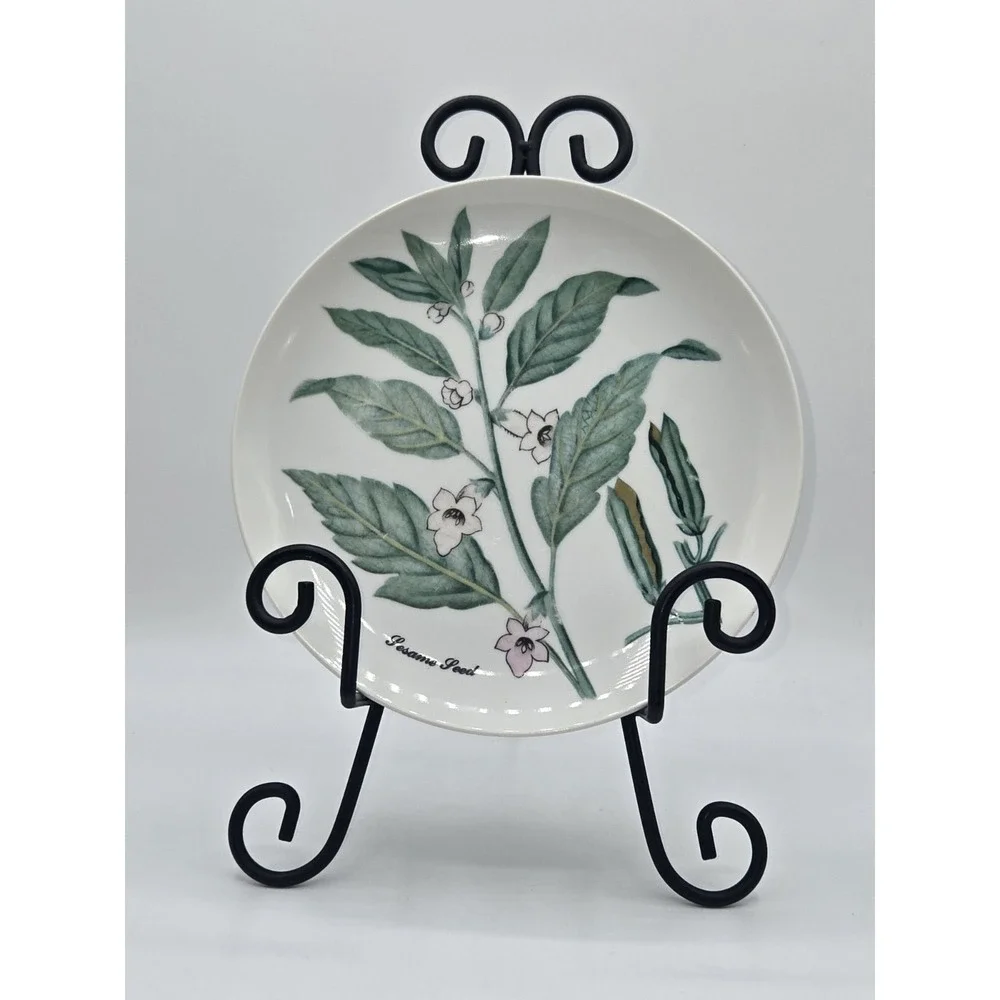 Vintage Shafford Sesame Seed Botanical Decorative Plate 7.5